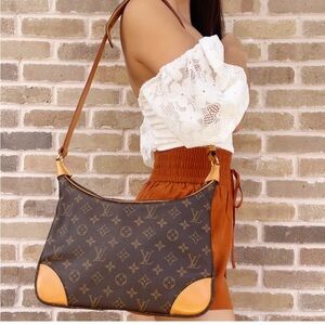Louis Vuitton Tan and Brown Monogram Shoulder Bag